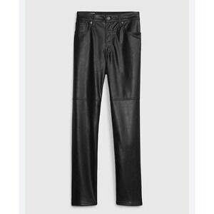 GAP Cheeky Straight‎ High Rise Black Faux Leather Pants Women's Size 31/12R